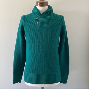 EDIFICE JAPAN men’s emerald green shawl collar sweater, Japan 44 (US XS)